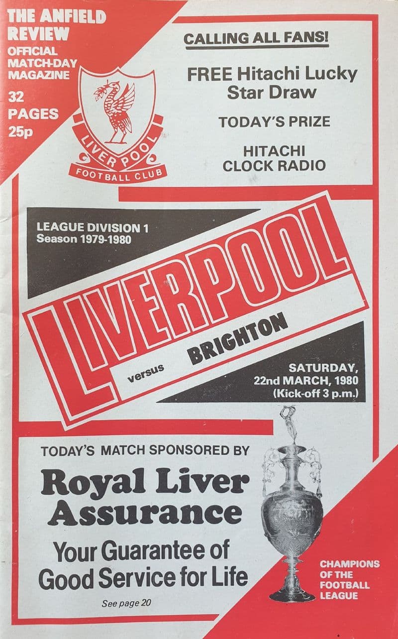 Liverpool v Brighton, Div 1 (1980, Mar 22nd)