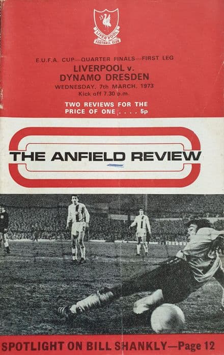 Liverpool v Dynamo Dresden, UEFA Cup (1973, 7th Mar)