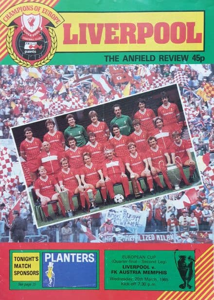 Liverpool v FK Austria Memphis, European Cup QF (1985, Mar 20th)