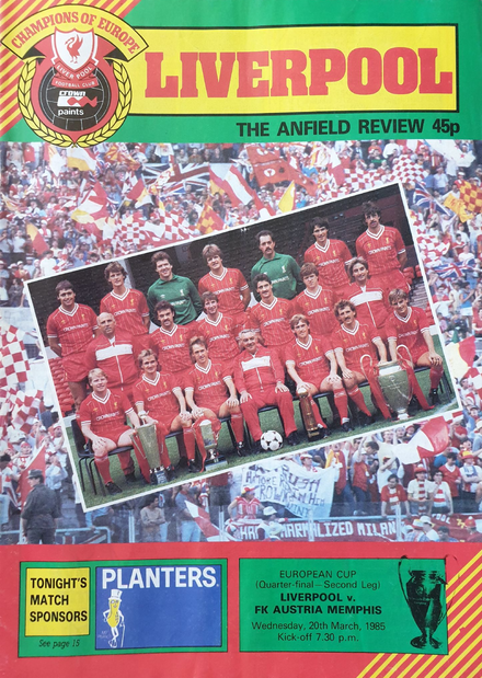 Liverpool v FK Austria Memphis, European Cup QF (1985, Mar 20th) Good Copy