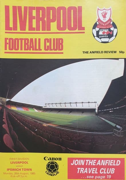 Liverpool v Ipswich, Div 1 (1985, Aug 26th)