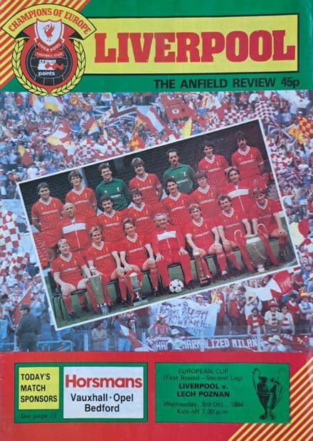 Liverpool v Lech Poznan, European Cup (1984, Oct 3rd)