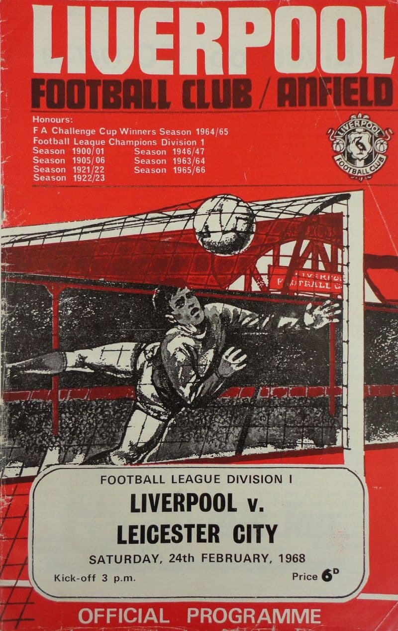 Liverpool v Leicester City, Div 1 (1968, Feb 24th)