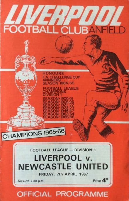 Liverpool v Newcastle United, Div 1 (1967, Apr 7th)