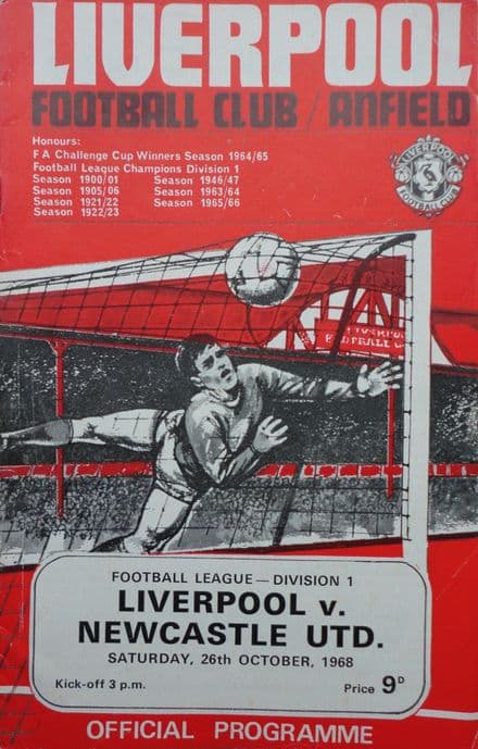 Liverpool v Newcastle United, Div 1 (1968, Oct 26th)