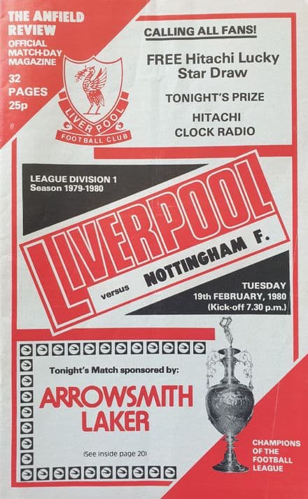 Liverpool v Nottingham Forest, Div 1 (1980, Feb 19th)
