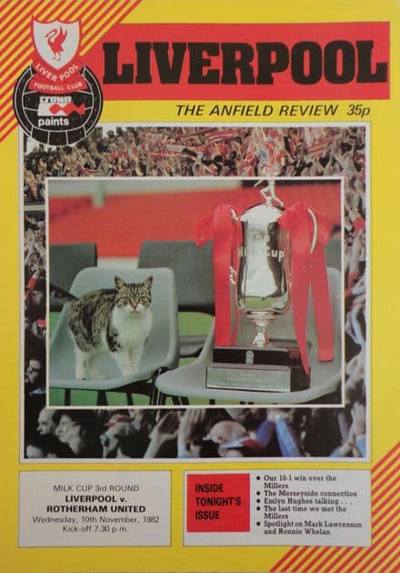 Liverpool v Rotherham United, League Cup (1982, Nov 10th)