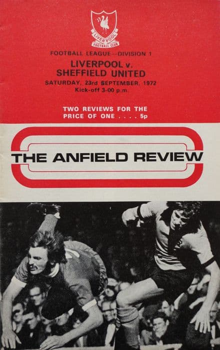 Liverpool v Sheffield United, Division 1 (1972, 23rd Sep) & League Football