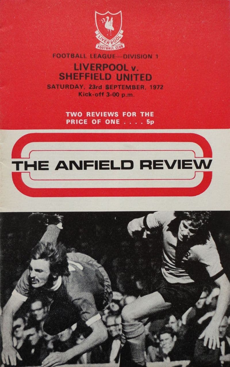 Liverpool v Sheffield United, Division 1 (1972, 23rd Sep) & League Football