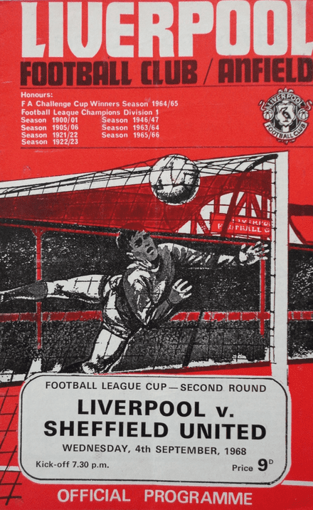 Liverpool v Sheffield United, League Cup (1968, Sep 4th)