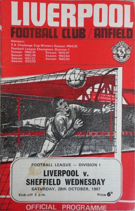 Liverpool v Sheffield Wednesday, Div 1 (1967, Oct 28th)