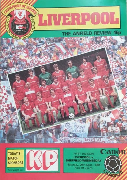 Liverpool v Sheffield Wednesday, Div 1 (1984, Sep 29th)