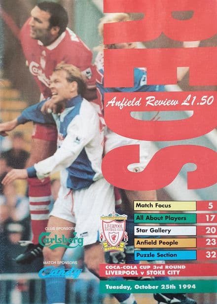 Liverpool v Stoke City, Coca-Cola Cup (1994, Oct 25th)
