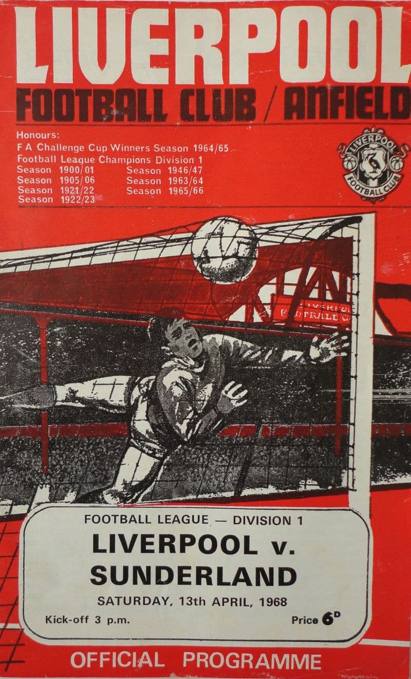 Liverpool v Sunderland, Div 1 (1968, Apr 13th)