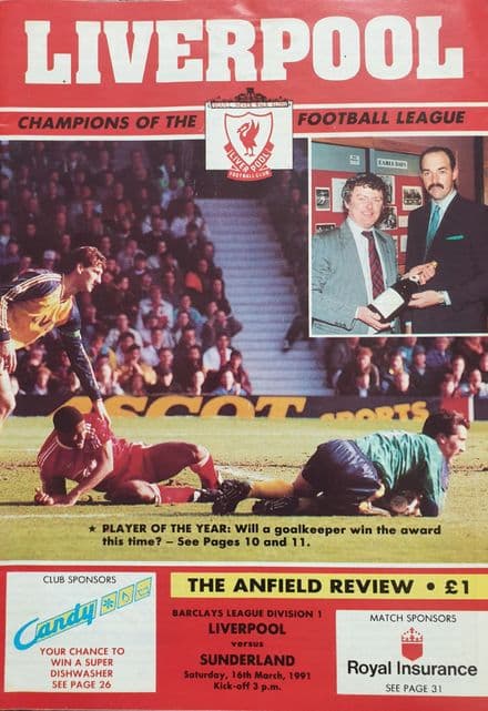 Liverpool v Sunderland, Div 1 (1991, Mar 16th)