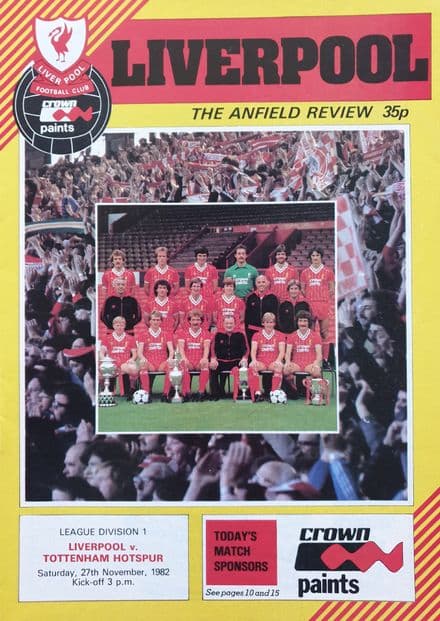 Liverpool v Tottenham Hotspur, Div 1 (1982, Nov 27th)