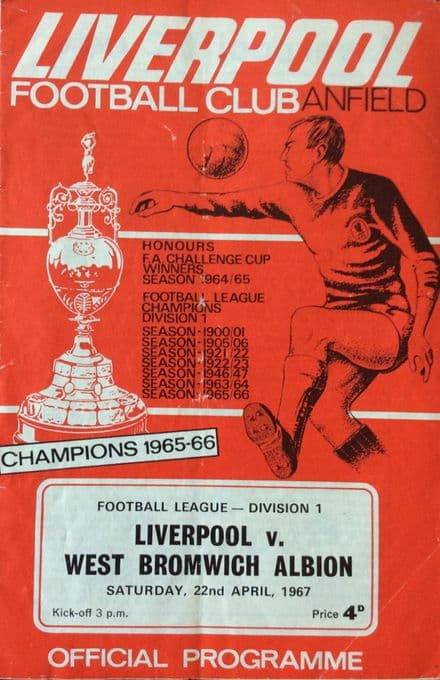 Liverpool v WBA, Division 1 (1967, Apr 22nd)