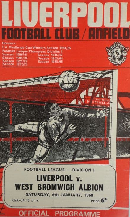 Liverpool v WBA, Division 1 (1968, Jan 6th)