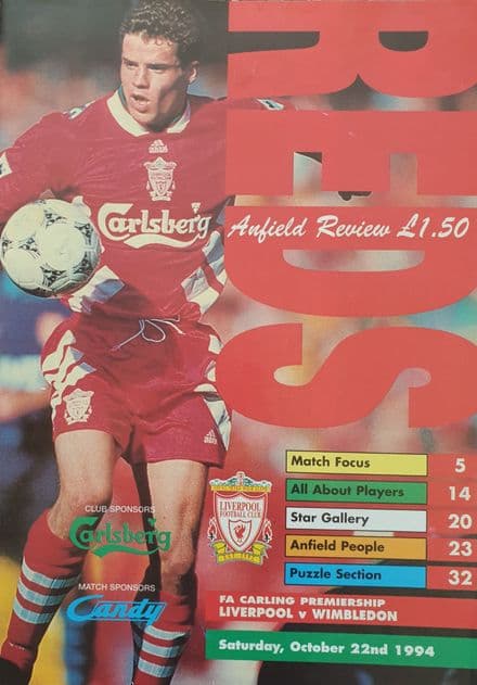 Liverpool v Wimbledon, Prem (1994, Oct 22nd)