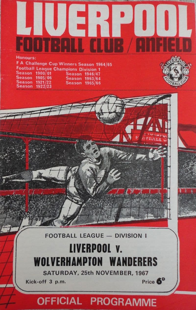 Liverpool v Wolves, Division 1 (1967, Nov 25th)