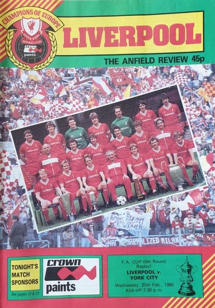 Liverpool v York City, FA Cup (1985, Feb 20th)
