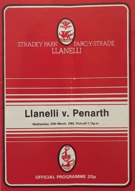 Llanelli v Penarth (1982, Mar 24th)