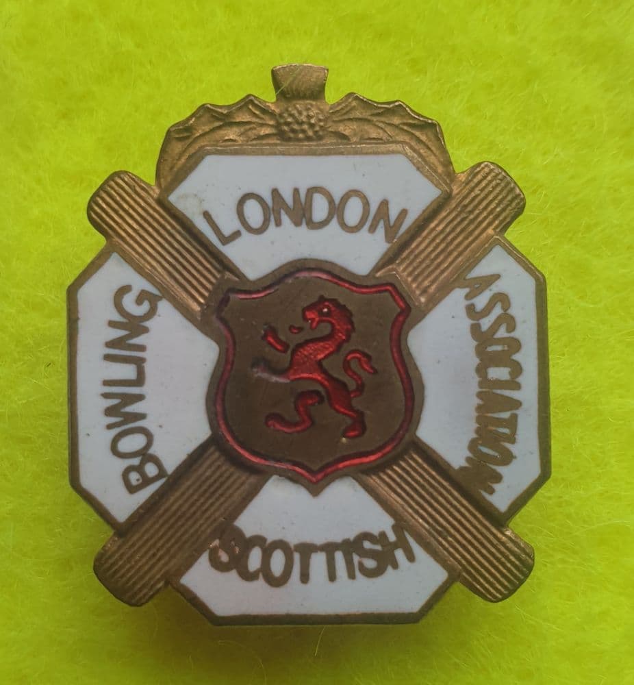 London Scottish Bowling Association WO Lewis Enamel Pin Badge