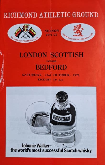 London Scottish v Bedford (1971, Oct 23rd)