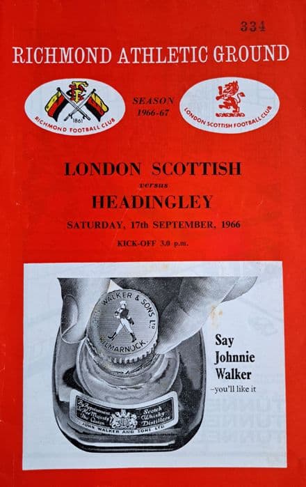 London Scottish v Headingley (1966, Sep 17th)