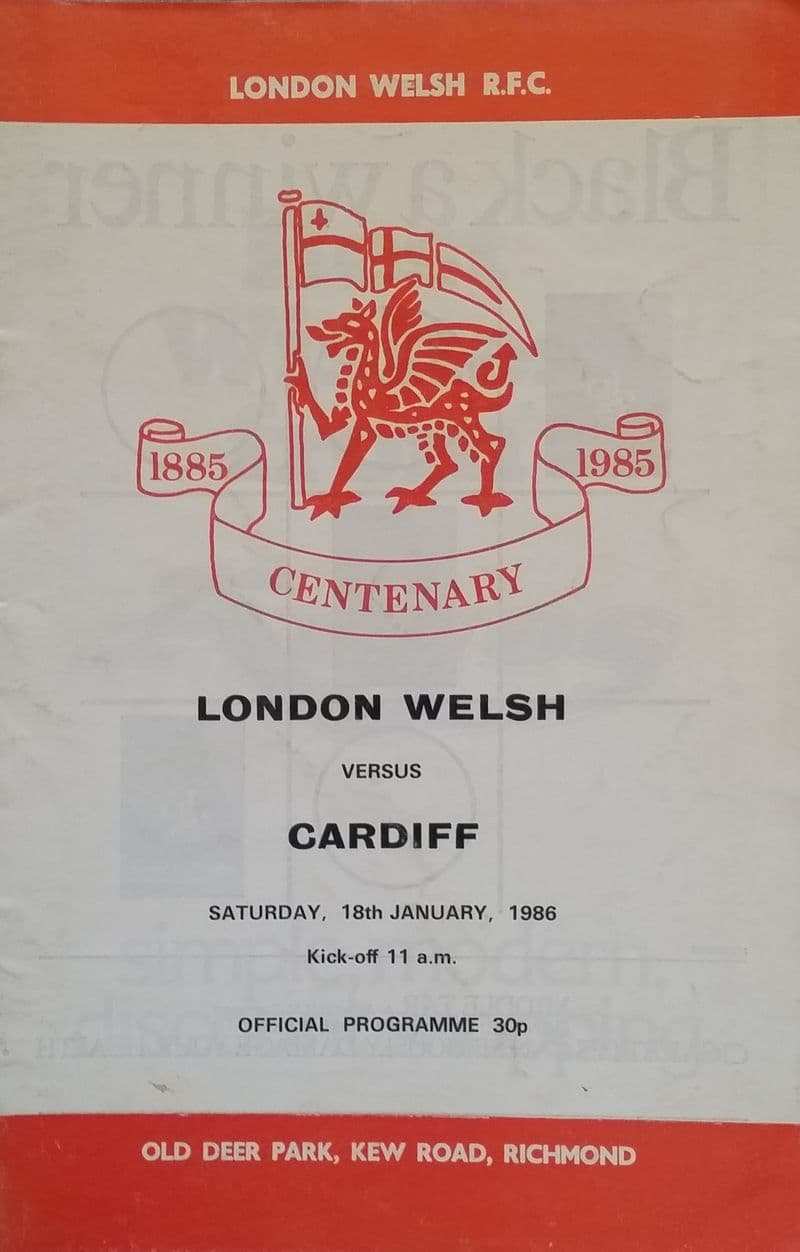 London Welsh v Cardiff (1986, Jan 18th)