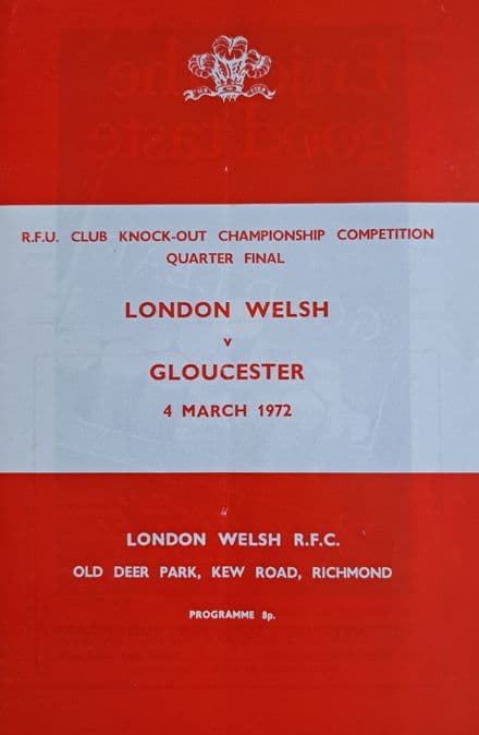 London Welsh v Gloucester (1972, Mar 4th)