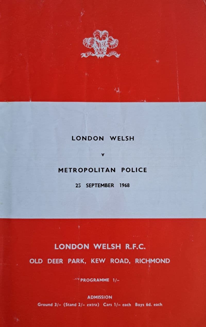 London Welsh v Metropolitan Police (1968, Sep 25th)