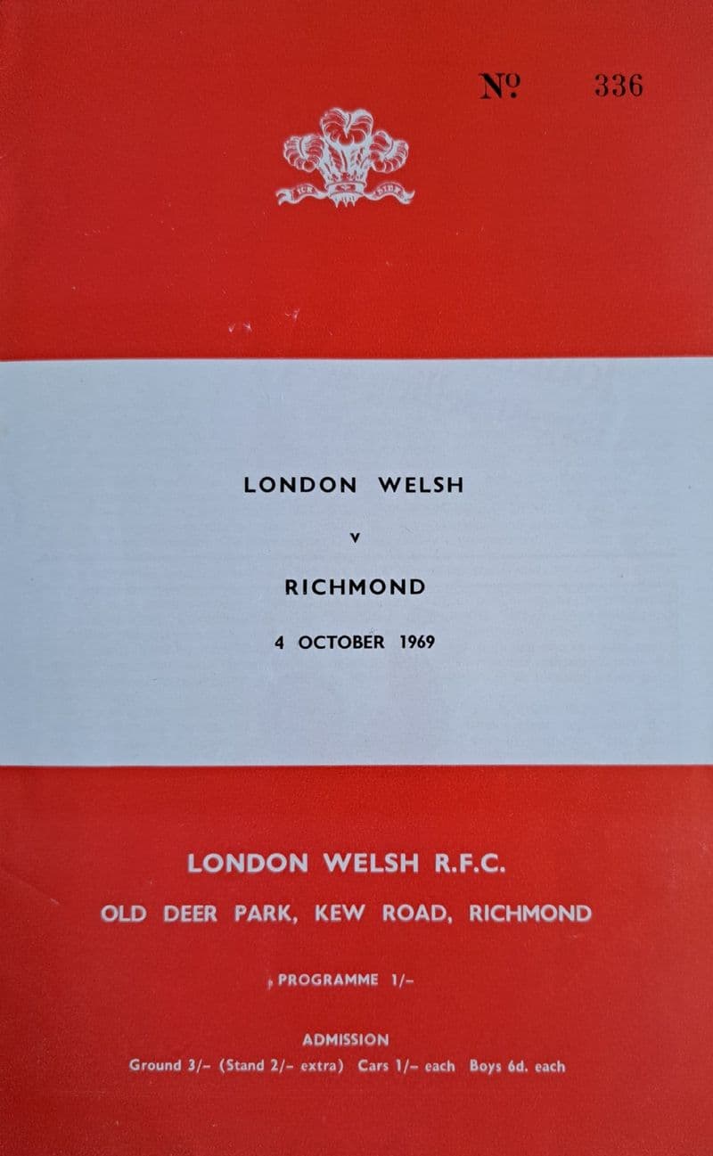 London Welsh v Richmond (1969, Oct 4th)