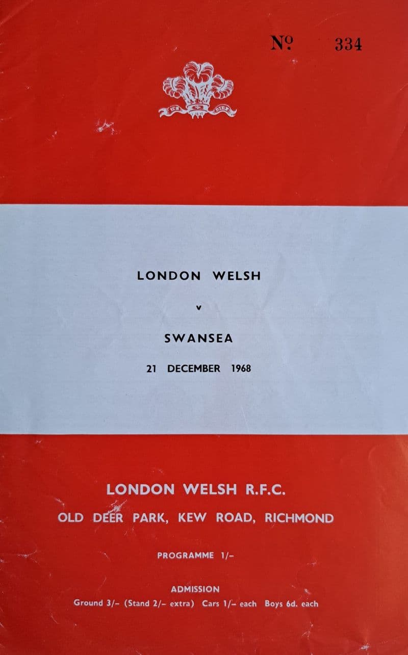 London Welsh v Swansea (1968, Dec 21st)