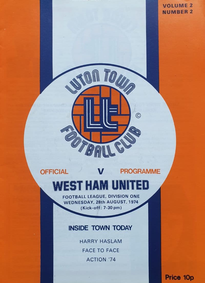 Luton Town v West Ham, Div 1 (1974, Aug 28th)