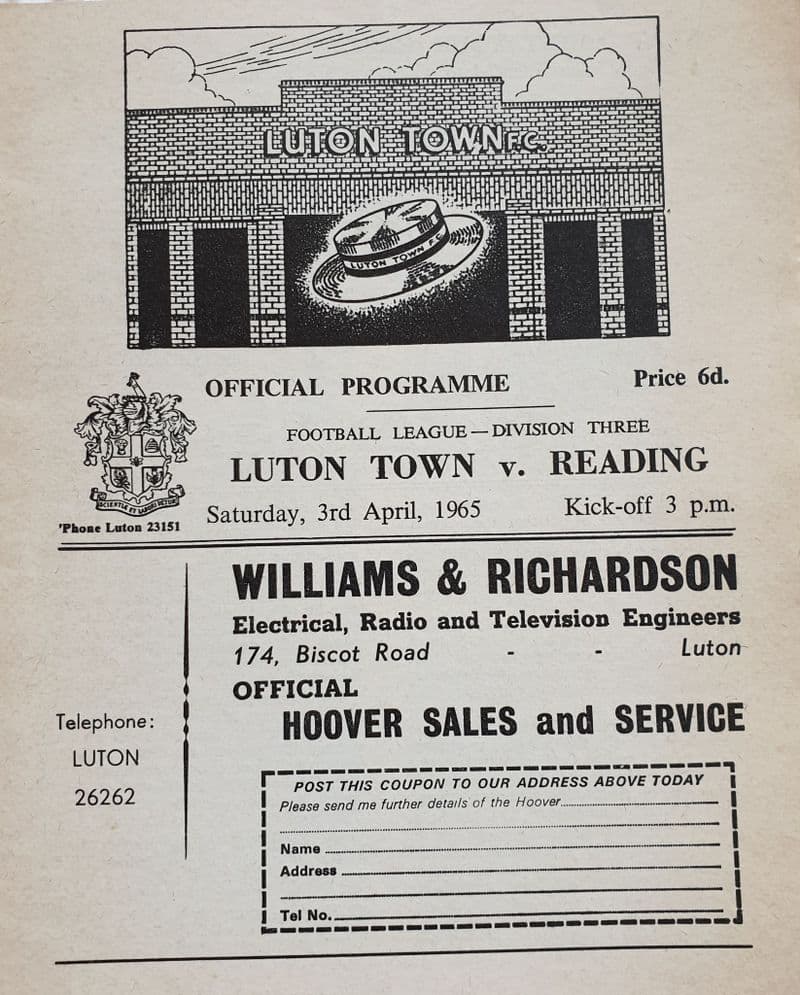 Luton v Reading, Div 3 (1965, April 3rd)