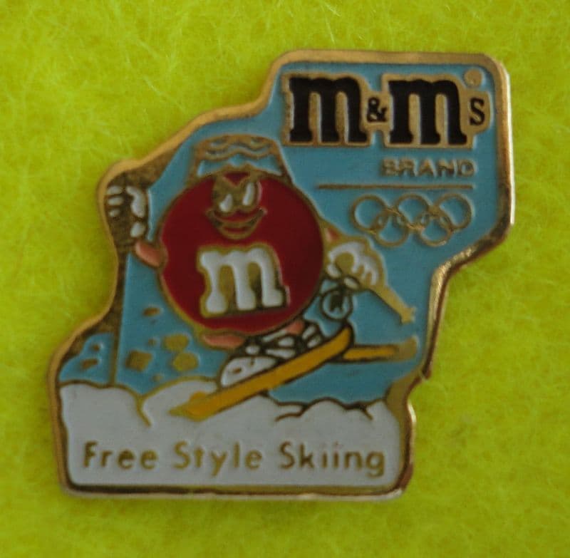 M&Ms Free Style Skiing Enamel Pin Badge