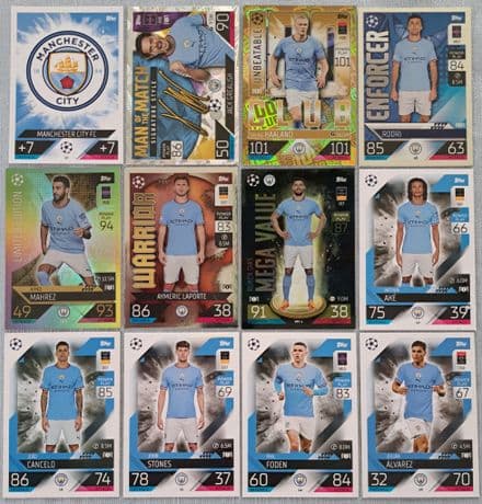 Manchester City, Match Attax Cards x 12 (2022-23)