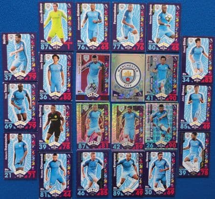 Manchester City, Match Attax Cards x 22 (2016-17)