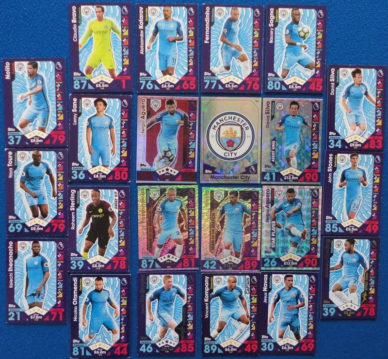 Manchester City, Match Attax Cards x 22 (2016-17)