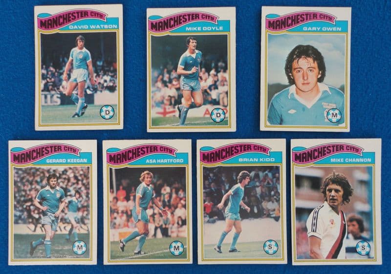 Manchester City, Topps Cards x 7 (1977-78)