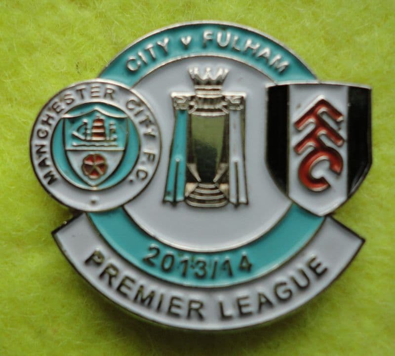 Manchester City v Fulham Enamel Pin Badge
