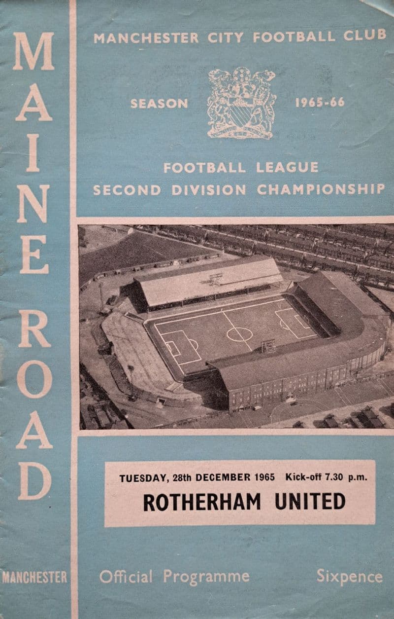 Manchester City v Rotherham United, Div 2 (1965, Dec 2th)