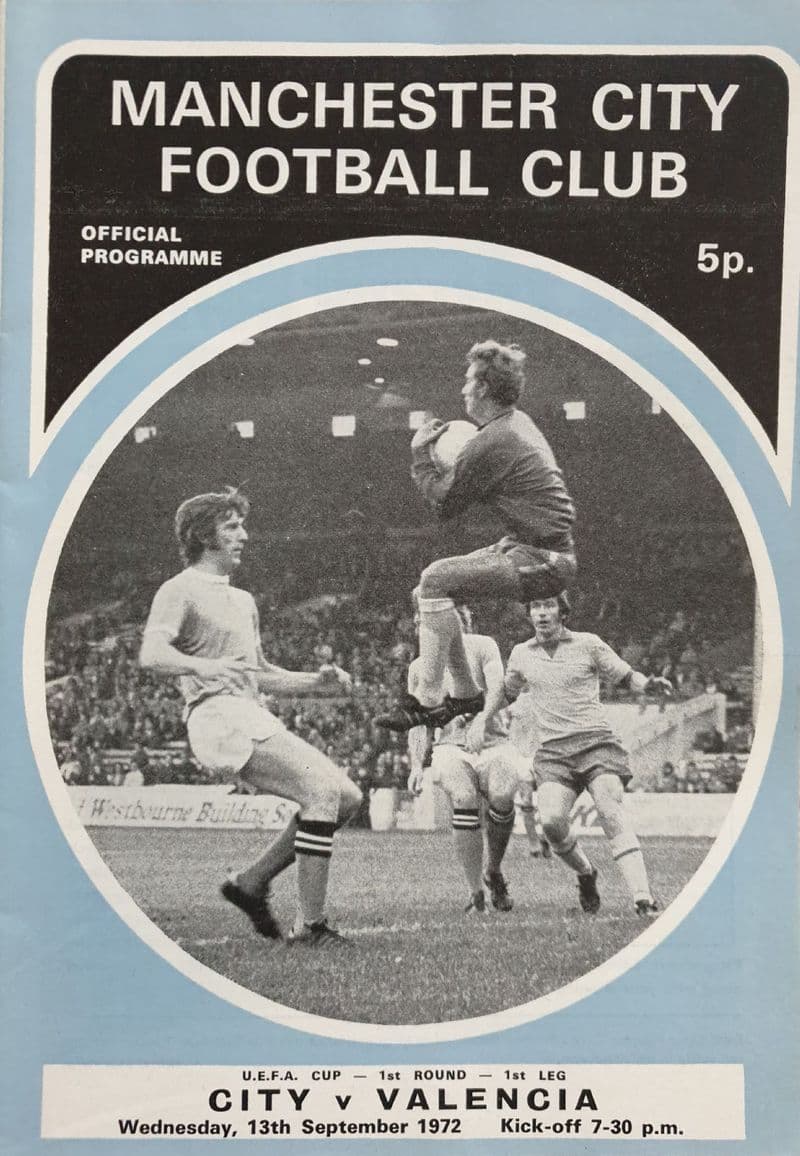 Manchester City v Valencia, UEFA Cup (1972, Sep 13th)