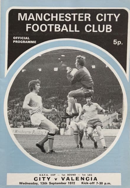Manchester City v Valencia, UEFA Cup (1972, Sep 13th)