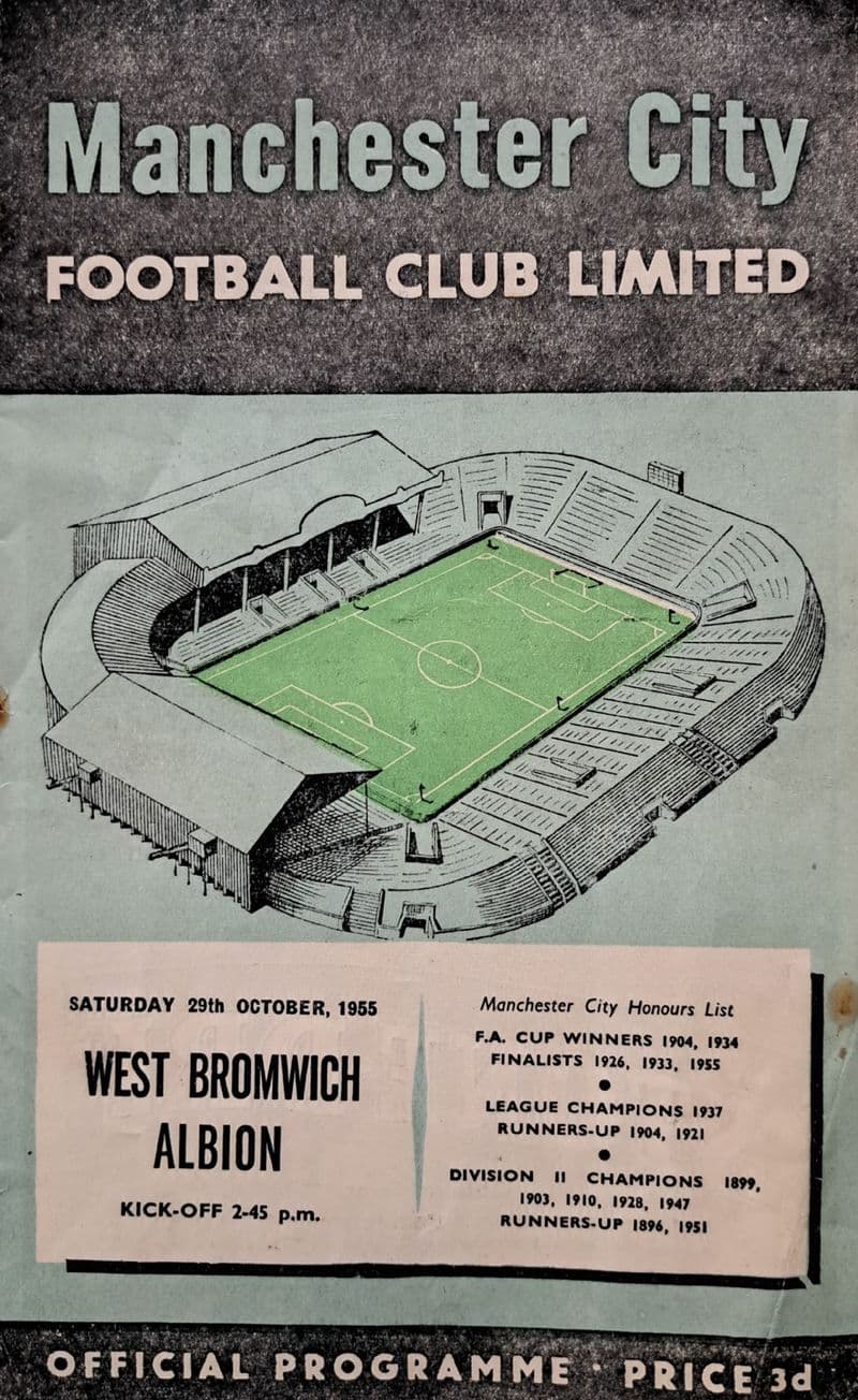 Manchester City v WBA, Div 1 (1955, Oct 29th)