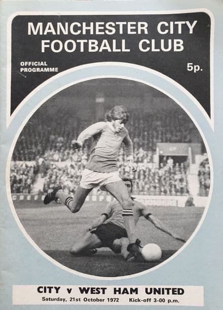 Manchester City v West Ham, Div 1 (1972, Oct 21st)