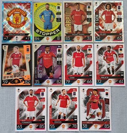 Manchester United, Match Attax Cards x 11 (2022-23)