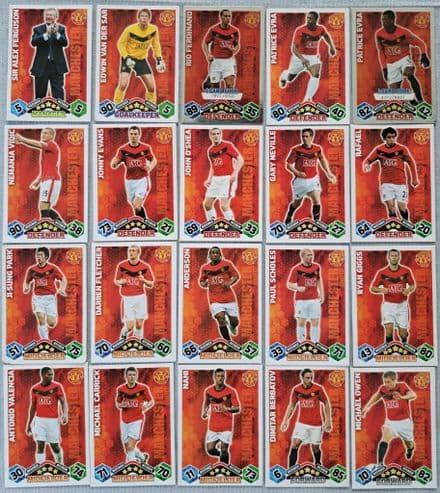 Manchester United, Match Attax Cards x 20 (2009-10)
