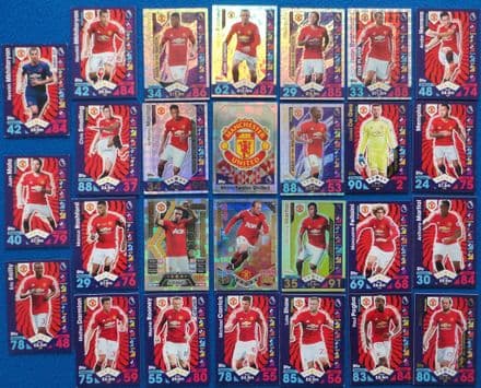 Manchester United, Match Attax Cards x 25 (2016-17)